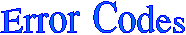 Error Codes